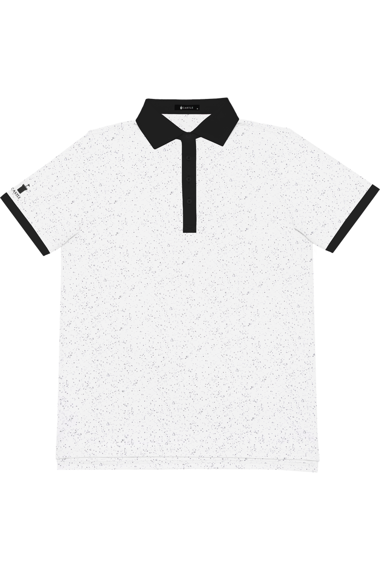 Contrast Trim Performance Polo Shirt, Main, color, White/Black