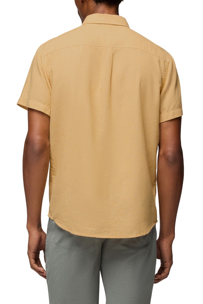 Lindores Hemp Blend Short Sleeve Button-Up Shirt, Alternate, color, POLLEN