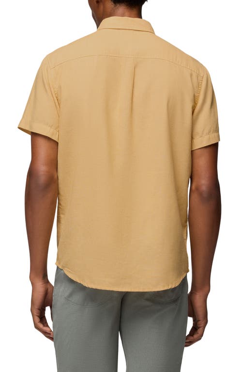 Prana Lindores Hemp Blend Short Sleeve Button-up Shirt In Pollen