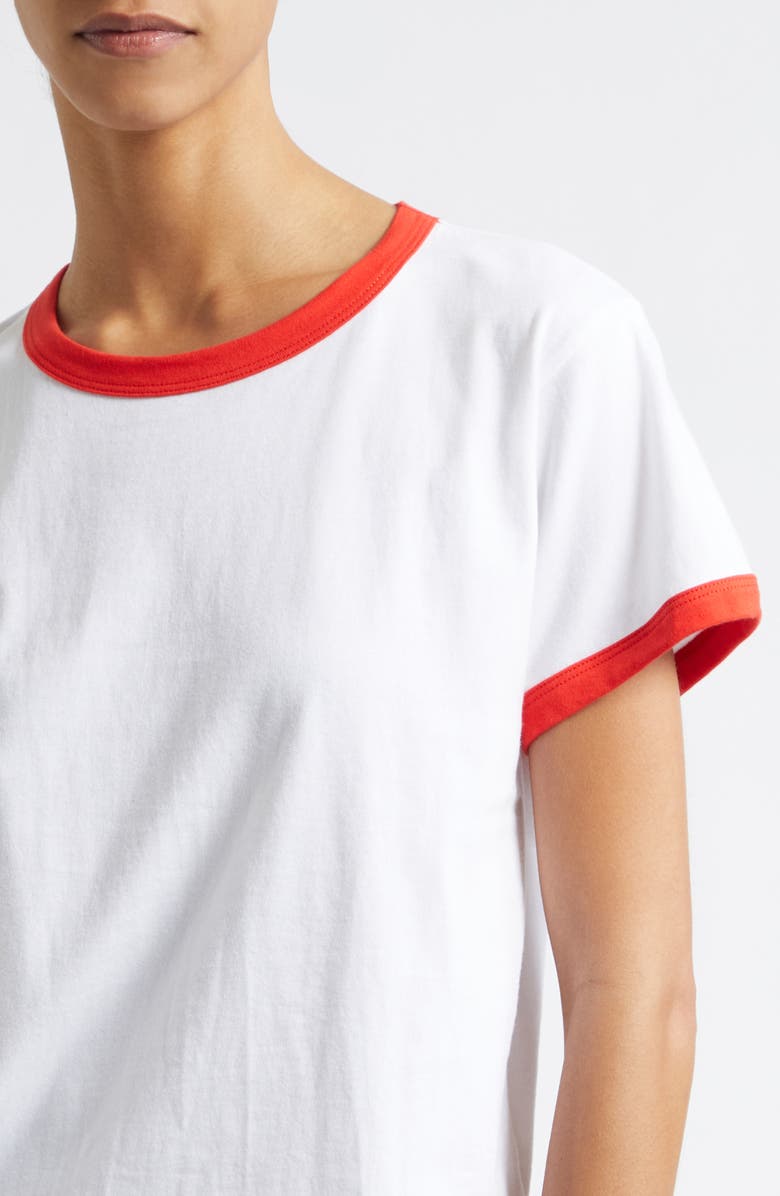 LESET Margo Ringer T-Shirt, Alternate, color, White/ Cerise