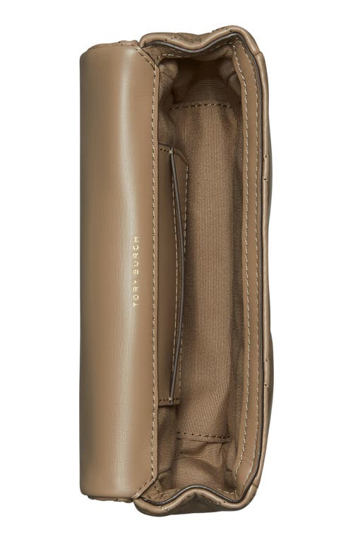 Tory Burch Kira Mini Diamond Quilted Leather Crossbody Bag In Taupe Oak