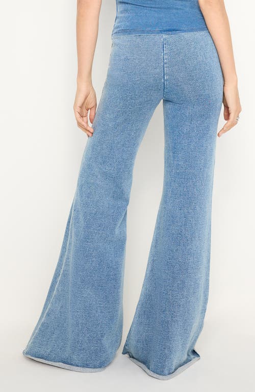 Good American Jeanius Flare Cotton French Terry Pants In Indigo586