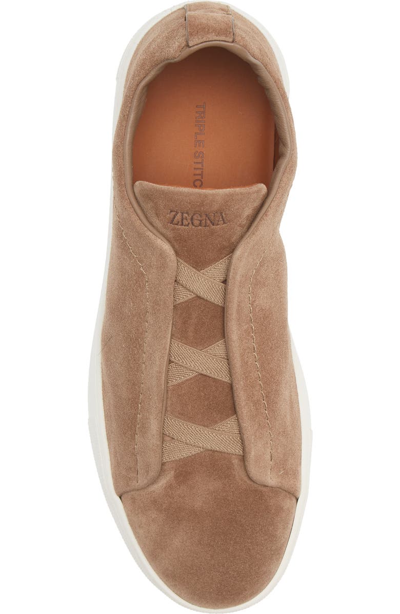 ZEGNA Triple Stitch Suede Slip-On Sneaker, Alternate, color, Cocco