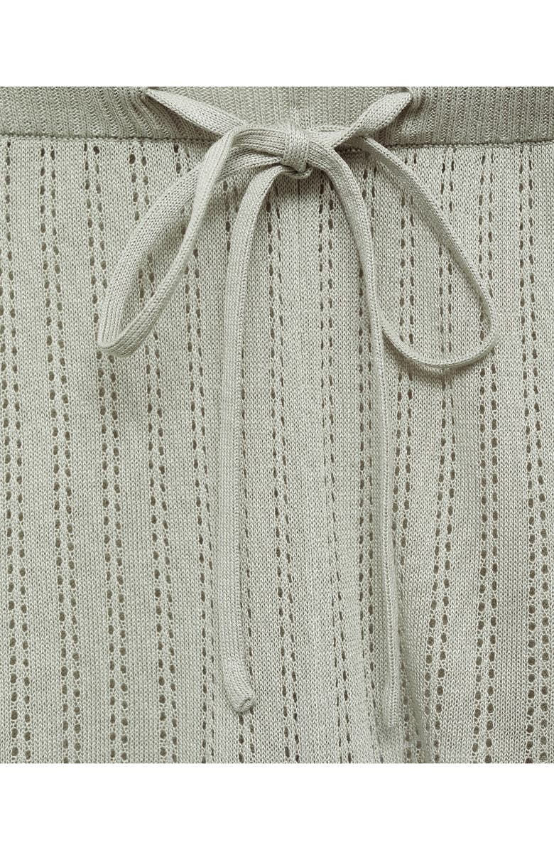 MANGO Pointelle Pajama Shorts, Alternate, color, Aqua Green