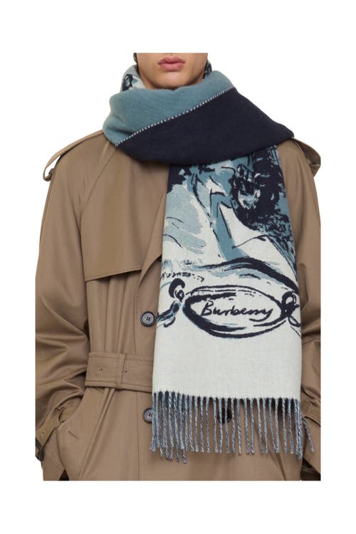 Burberry Castle Cashmere Scarf In Green