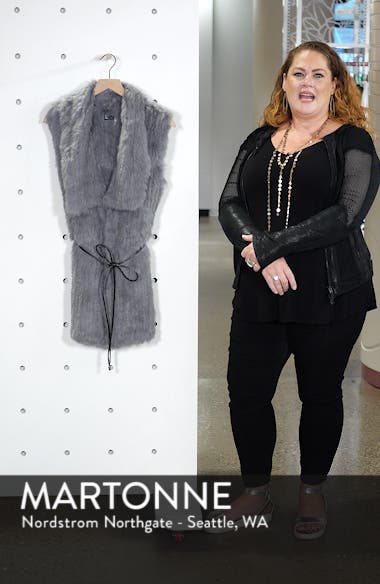 Love Token Longline Genuine Rabbit Fur Vest (Women) | Nordstromrack