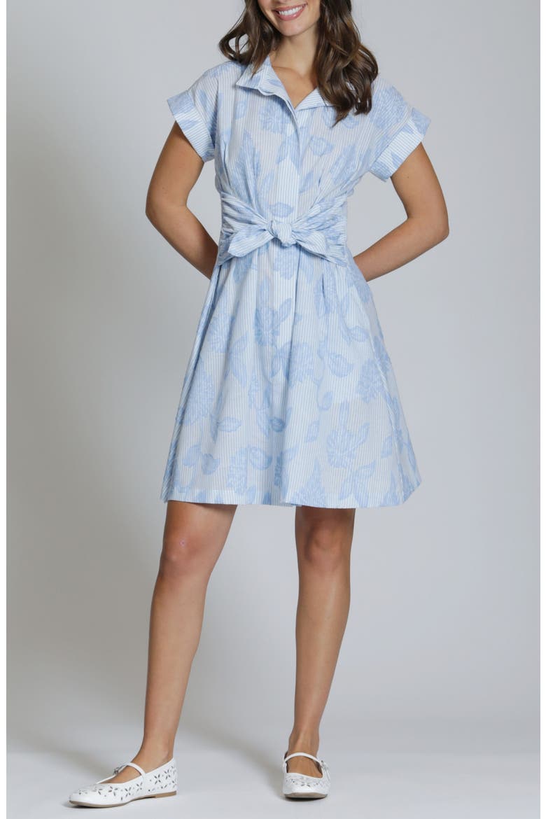 Floral Stripe Shirtdress, Main, color, CHAMBRAY WHITE