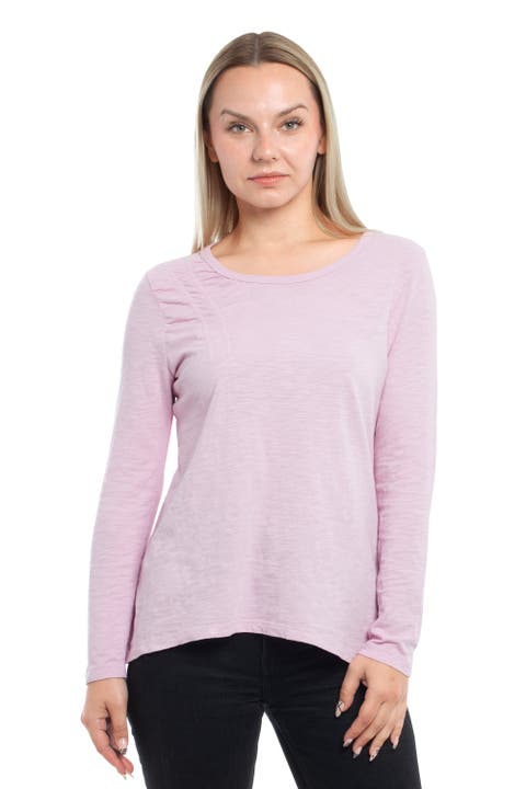 Wide Neck Long Sleeve Tee
