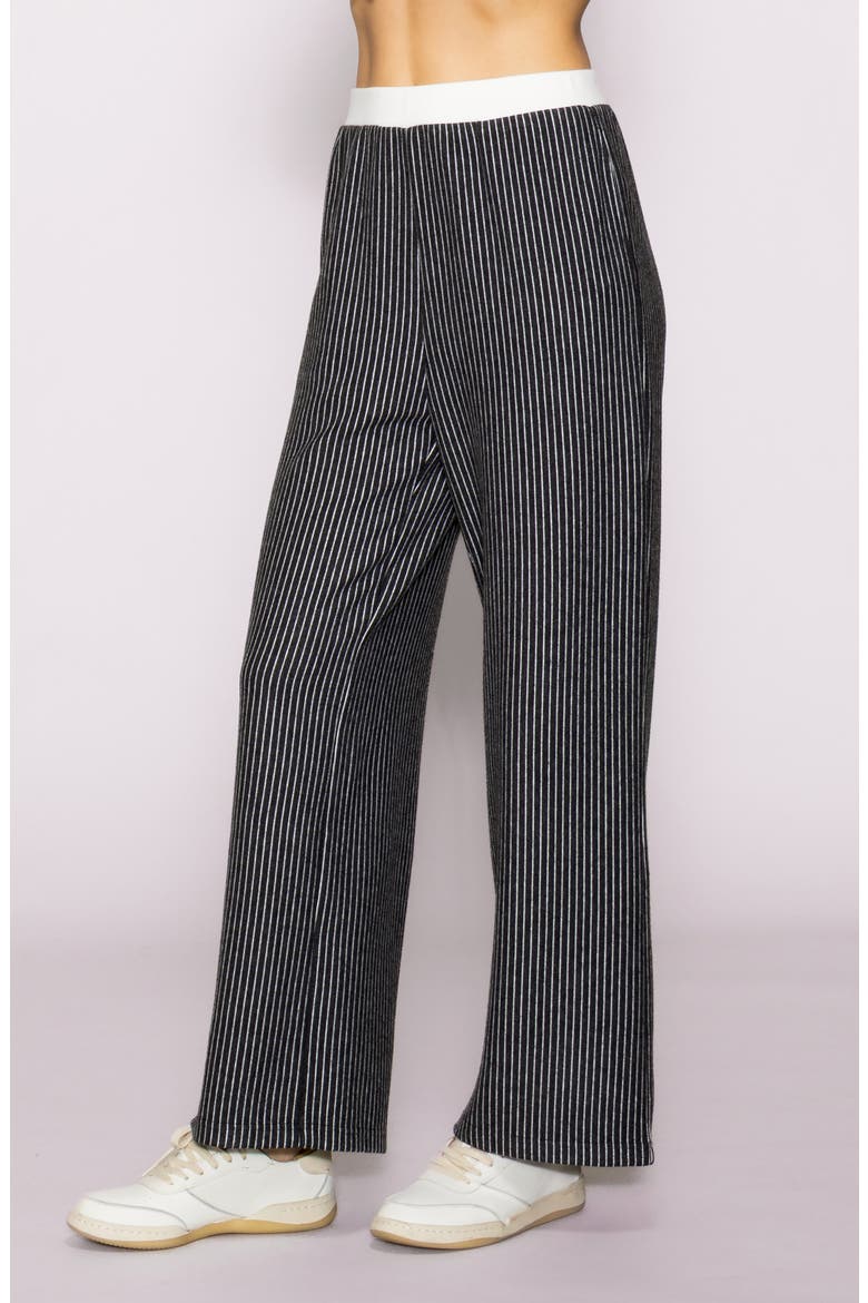Stripe Wide Leg Knit Pants, Alternate, color, DARK GREY/ IVORY