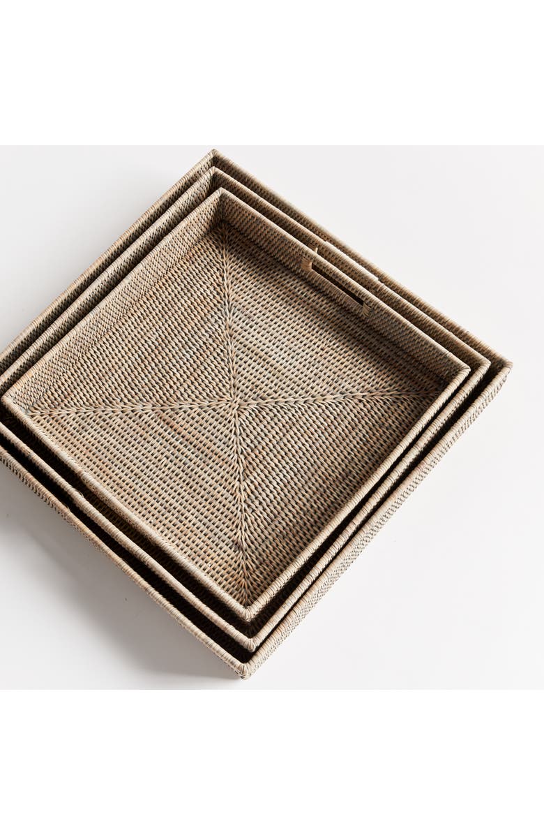 Napa Home & Garden Burma Rattan Ottoman Decorative Trays Set of 3, Alternate, color, 