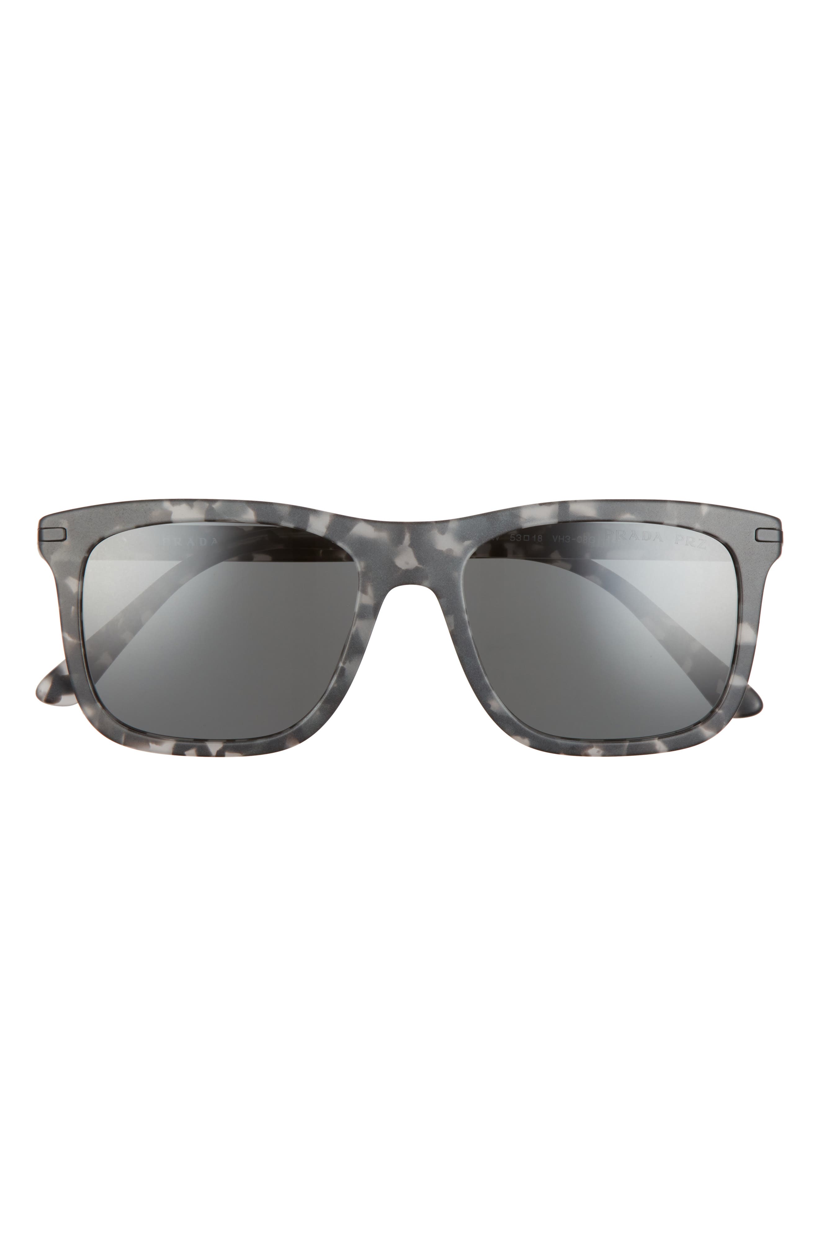 Prada 53mm Polarized Rectangle Sunglasses