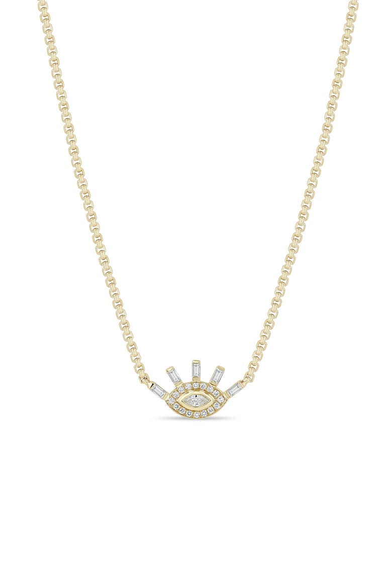 Paris 14k Gold Diamond Eye Pendant Necklace, Main, color, 14K YELLOW GOLD