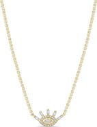 Zoë Chicco Paris 14k Gold Diamond Eye Pendant Necklace