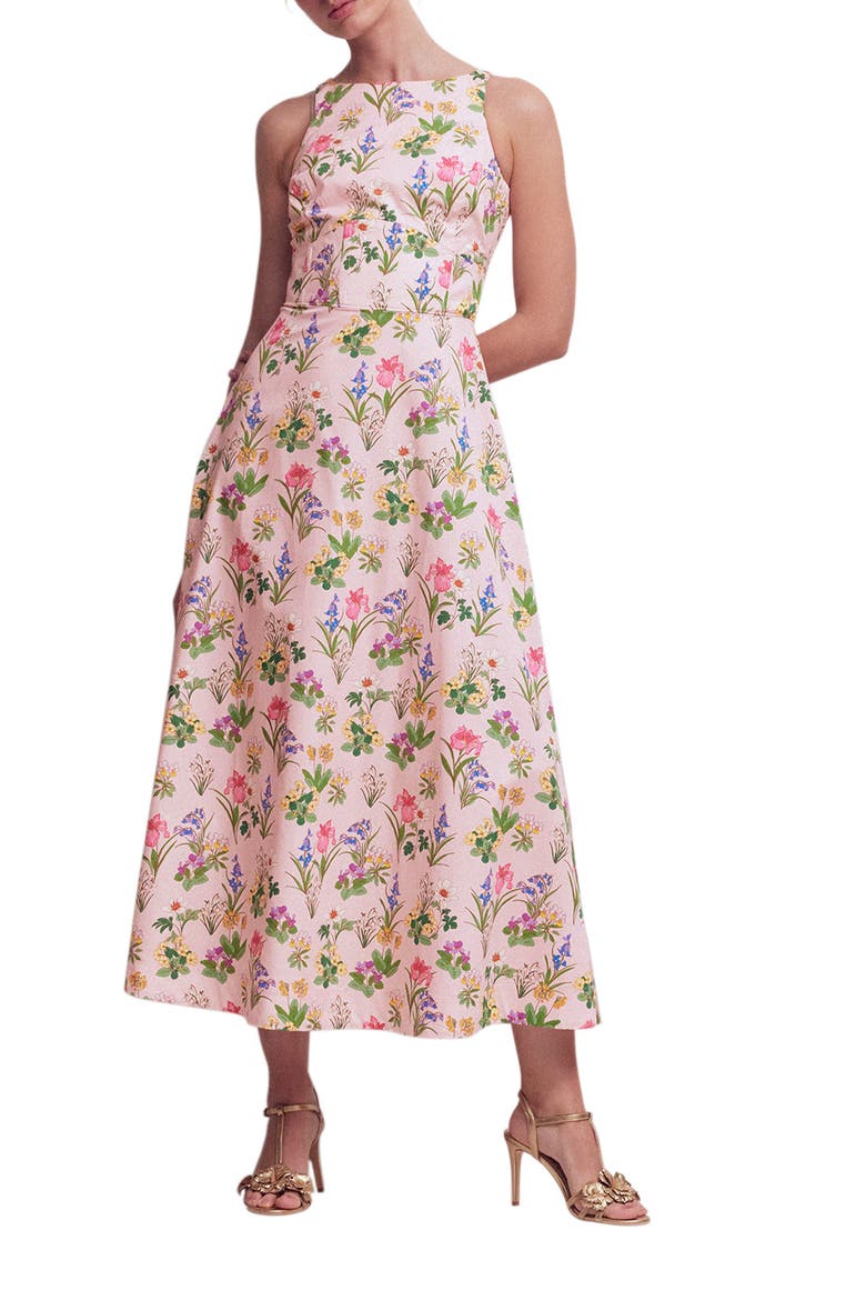 Occasion Floral Print Maxi Sundress, Main, color, PINK FLORAL