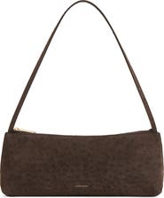 Mansur Gavriel Gaia Ostrich Embossed Suede Baguette Bag
