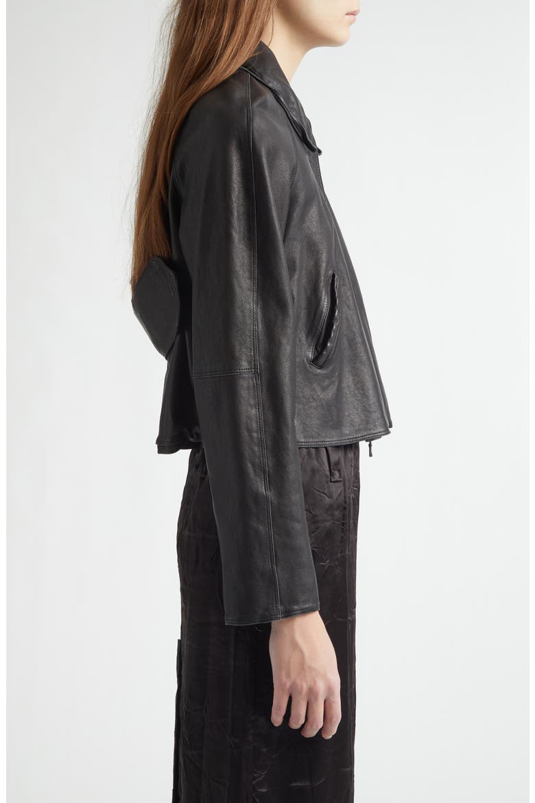 Pixie Lambskin Leather Jacket, Alternate, color, NOIR