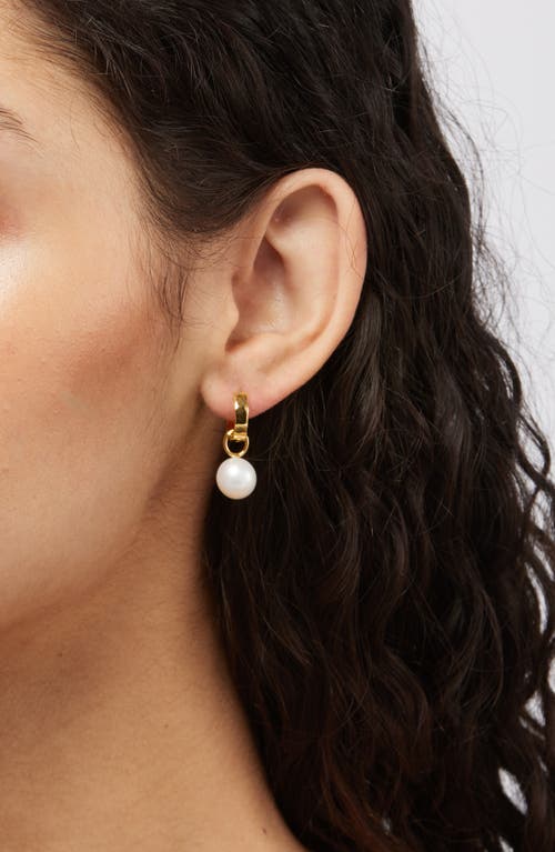 Monica Vinader Siren Muse Wave Onyx Charm Huggie Hoop Earrings In White