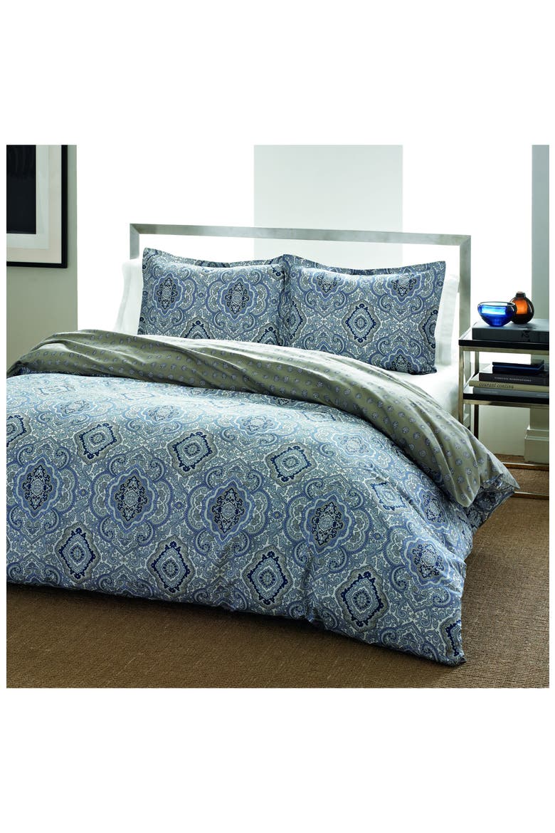 Milan Cotton Duvet Cover Set, Alternate, color, BLUE