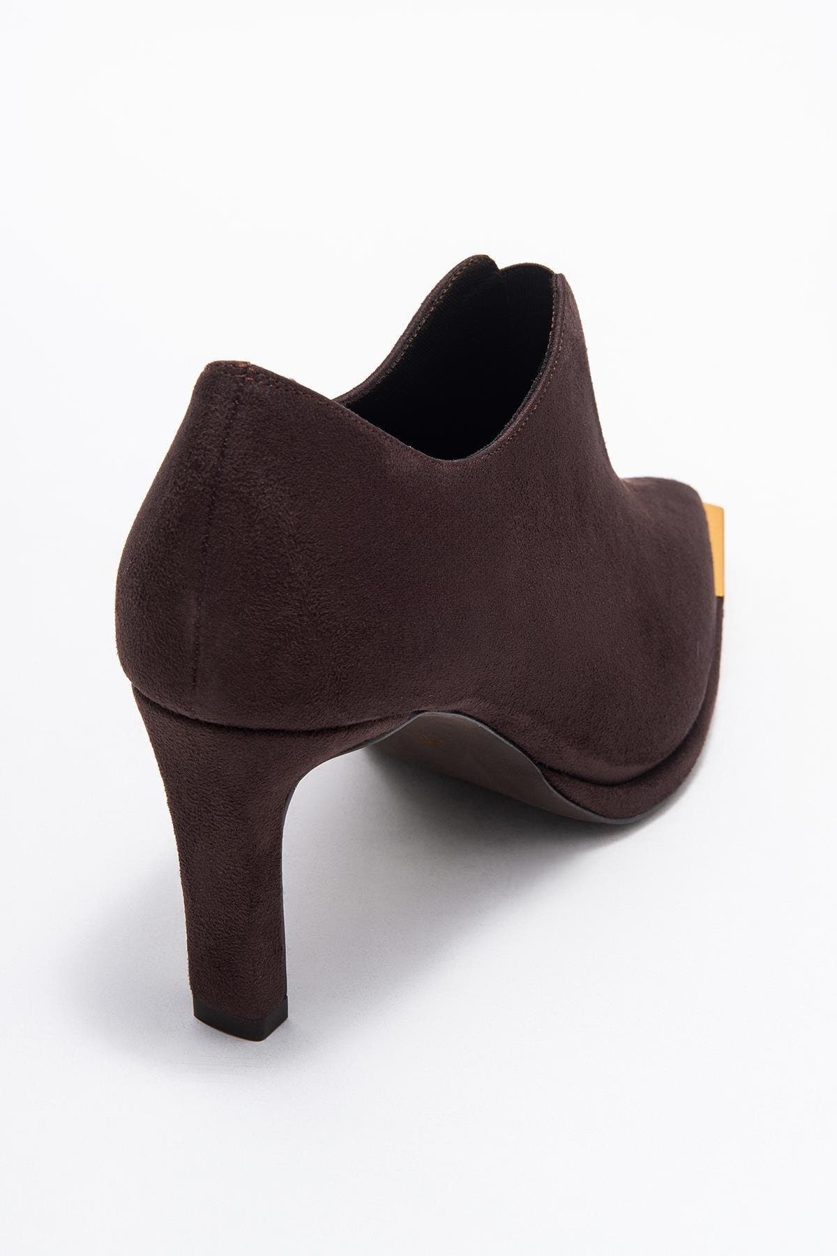 Prologue Shoes Niva Pointed Toe Pump, Alternate, color, Brown Suede
