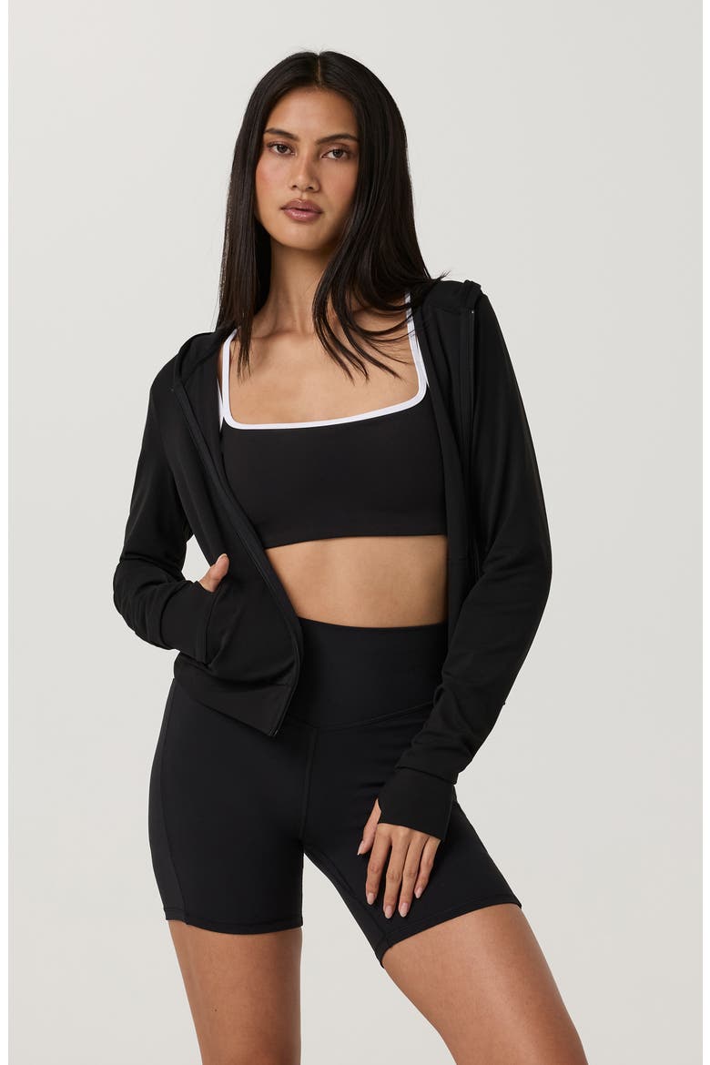 Allthefeels Full Zip Performance Hoodie, Alternate, color, BLACK