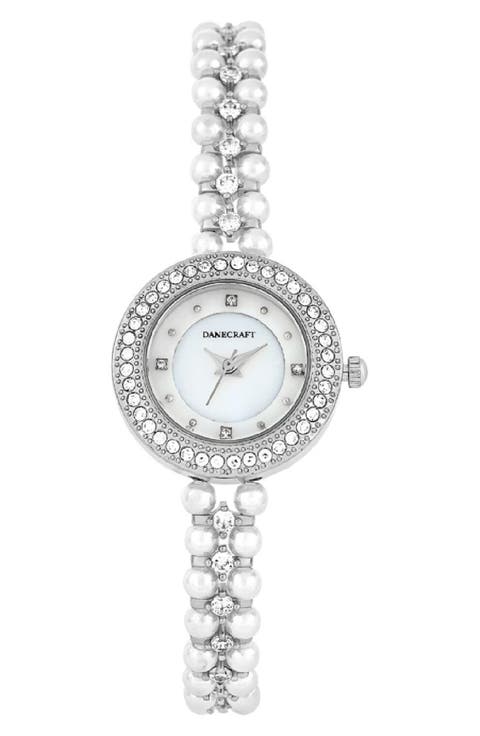 Mother-of-Pearl Quartz Bracelet Watch, 25mm