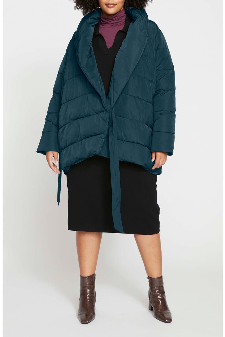 Kanda 2 Wrap Puffer Coat, Main, color, DEEP SEA