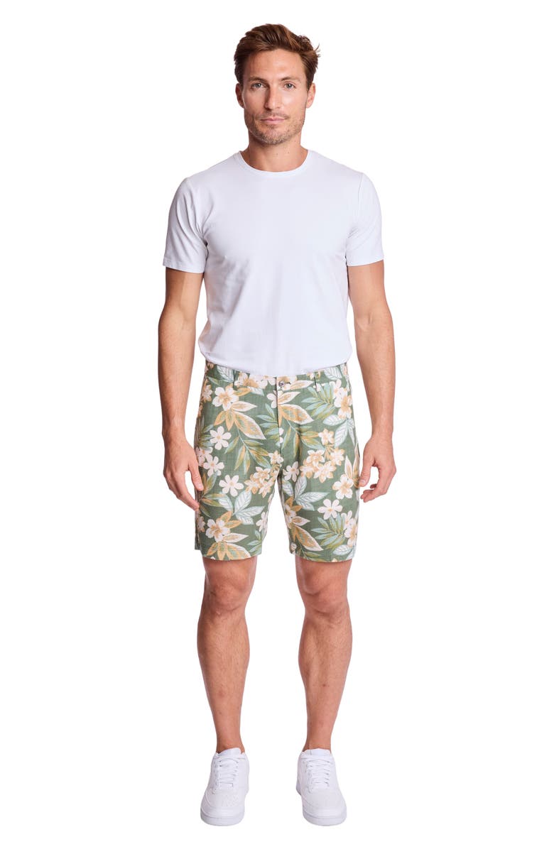 PAISLEY & GRAY Felix Slim Fit Shorts, Alternate, color, Emerald Floral