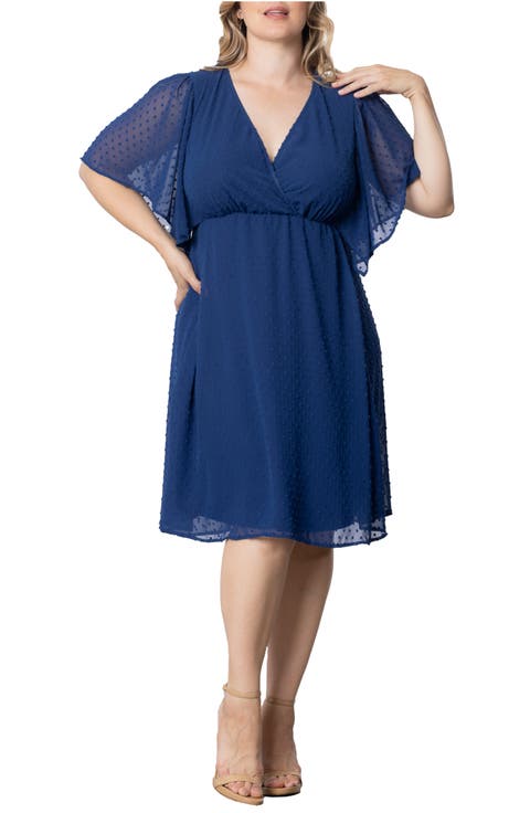Florence Flutter Sleeve Dress (Plus Size)