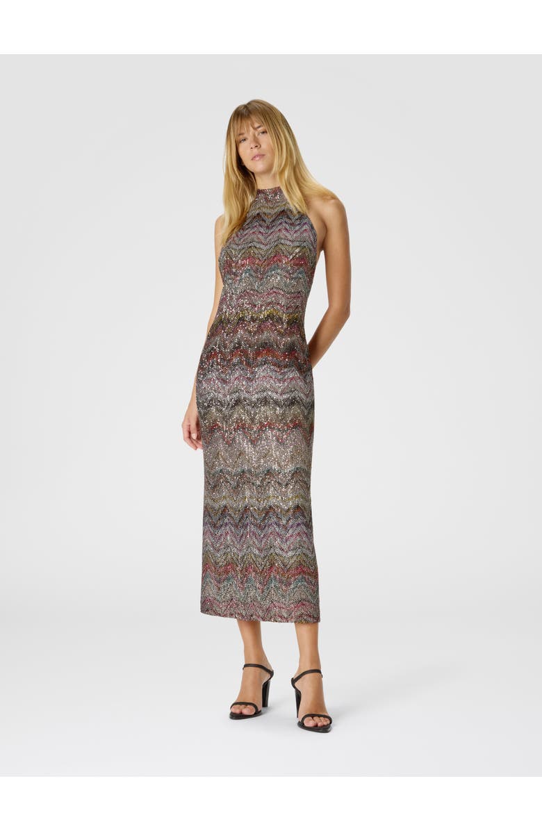 Missoni Midi Dress With Halter Neck, Alternate, color, Multicoloured