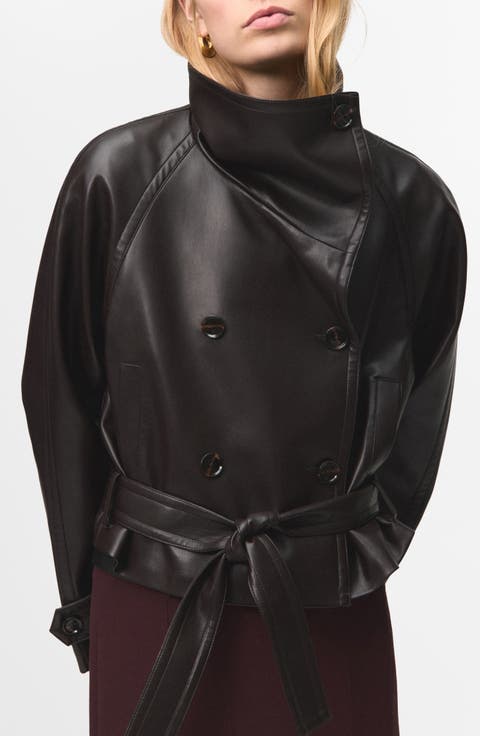 Faux Leather Maxi Jacket