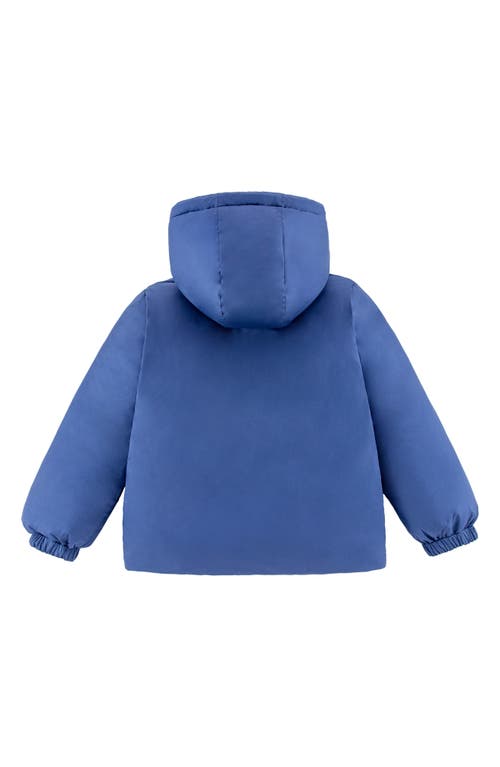 Calonie Kids' Alex Reversible Down Hooded Puffer Jacket In Blue