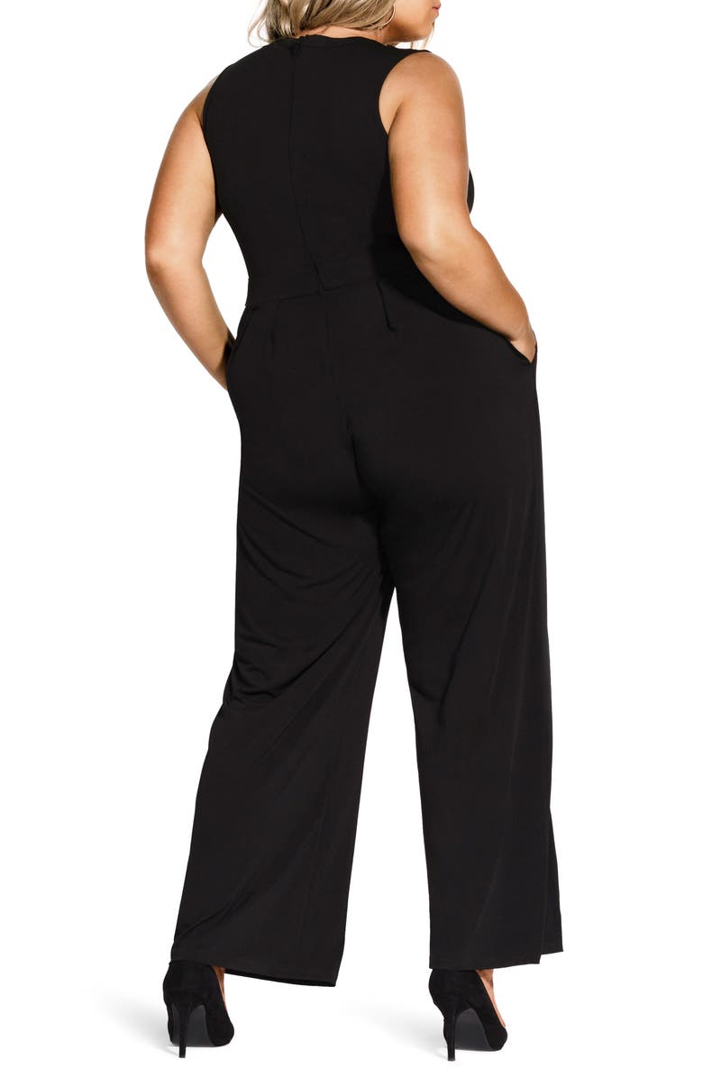 City Chic Angular Wide Leg Jumpsuit, Alternate, color, 