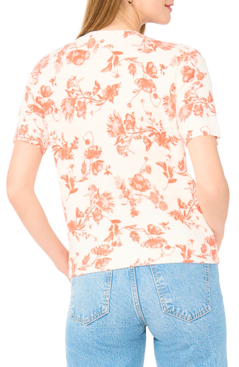 Ted Baker Floral Short Sleeve Sweater, Alternate, color, New Ivory