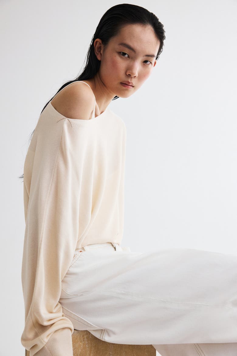 Off-the-shoulder Sweater, Alternate, color, Light beige