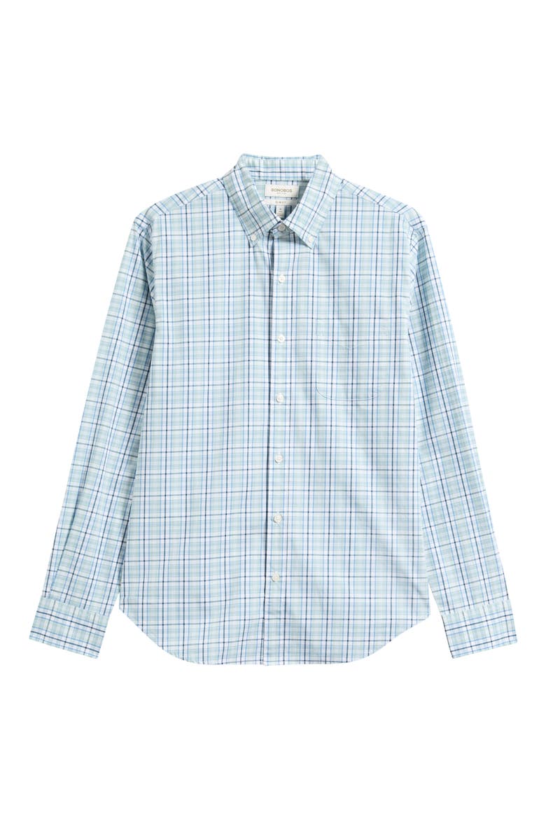 Everyday Plaid Cotton Stretch Flannel Button-Down Shirt, Alternate, color, ALMERIA PLAID