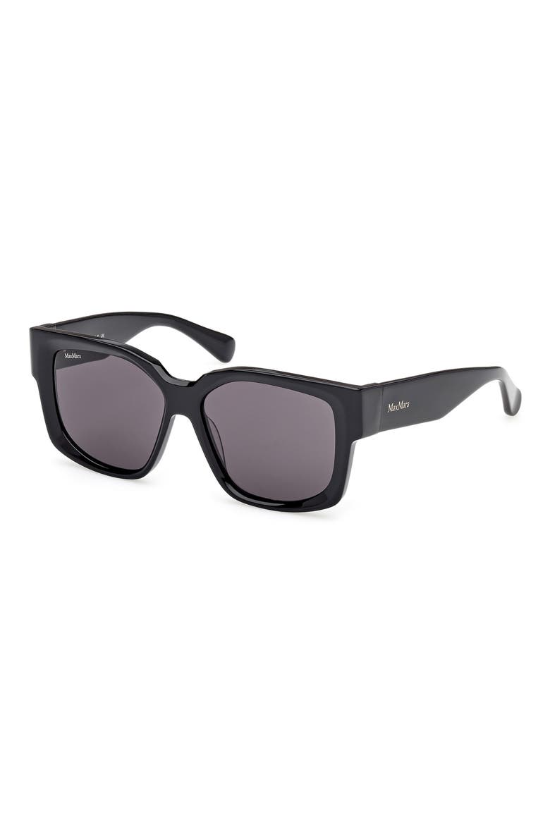 Glimpse 54mm Round Sunglasses, Alternate, color, SHINY BLACK/ SMOKE LENSES
