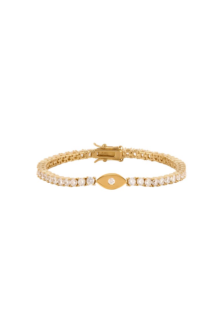Hopeful Abundance Evil Eye Tennis Bracelet, Main, color, Gold