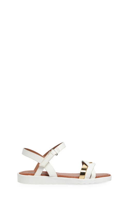 Extreme By Eddie Marc Kids' Metallic Strap Sandal In White