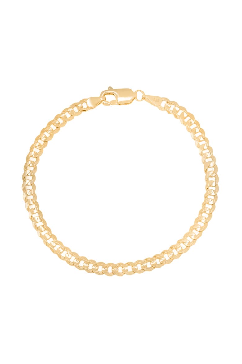 Gold-Plated Sterling Silver 5mm Curb Bracelet, Main, color, Gold