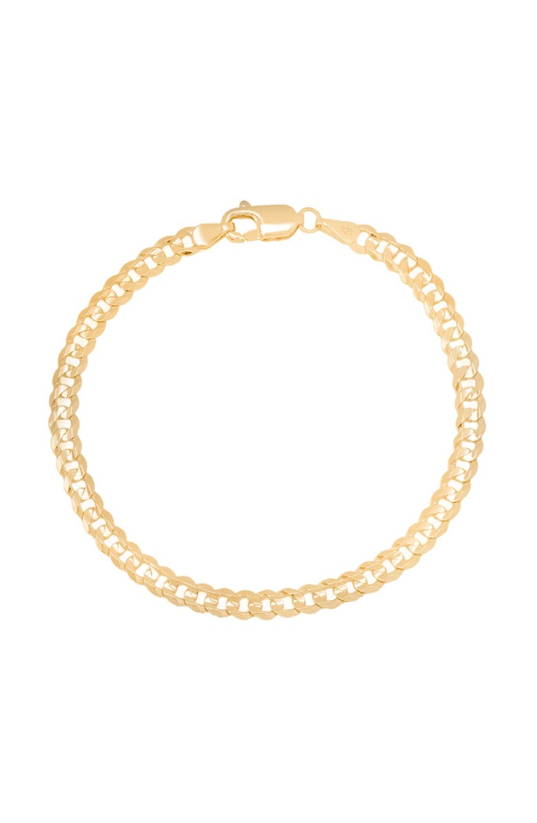 Donatello Gian Gold-Plated Sterling Silver 5mm Curb Bracelet, Main, color, Gold