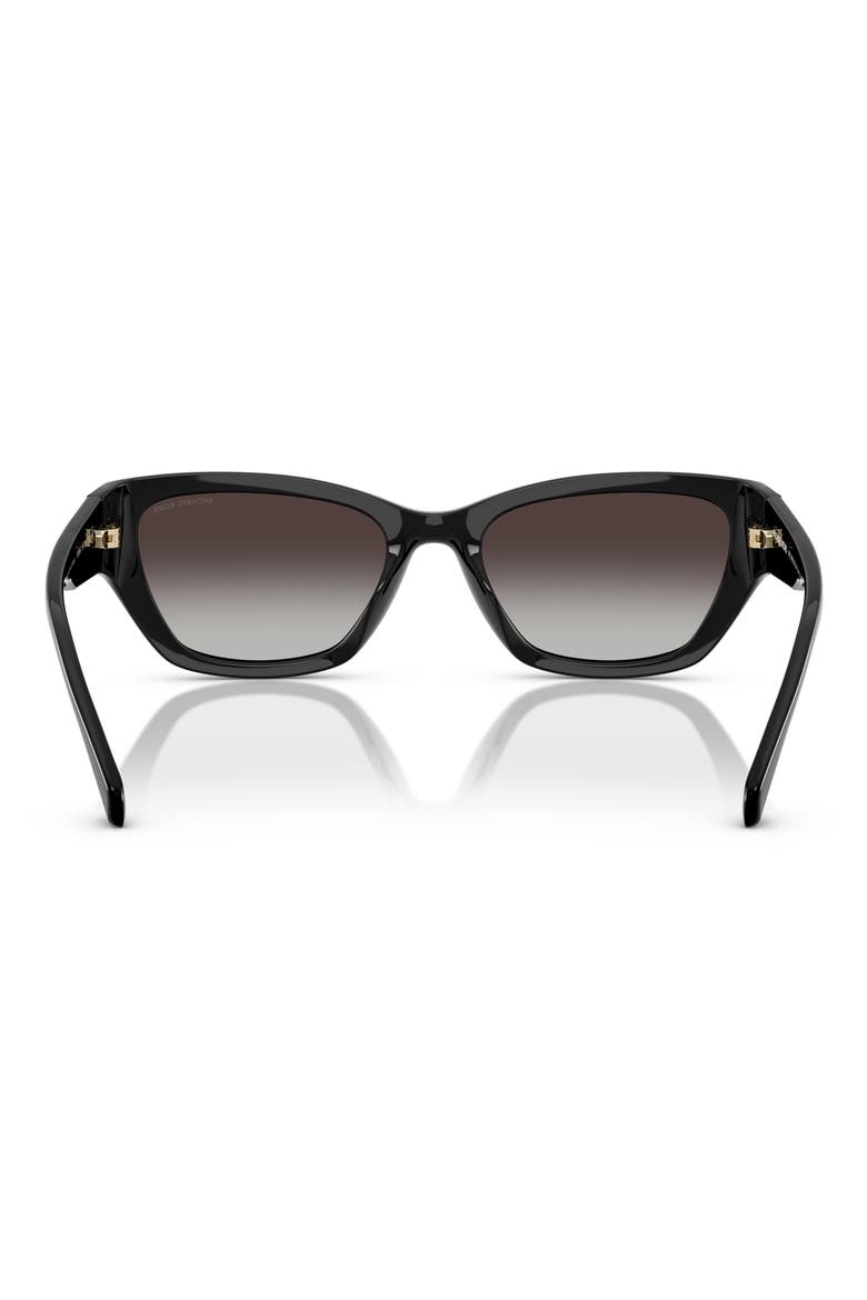 56mm Geometric Sunglasses, Alternate, color, BLACK / DARK GREY GRADIENT