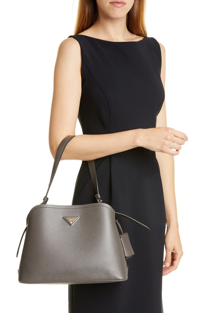 Prada Small Promenade Saffiano Calfskin Shoulder Bag, Alternate, color,