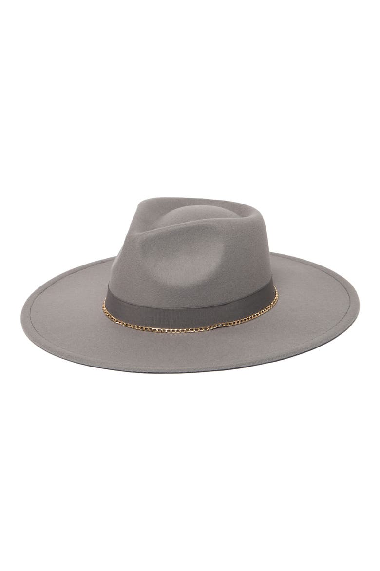 Faux Felt Fedora, Main, color, CHARCOAL