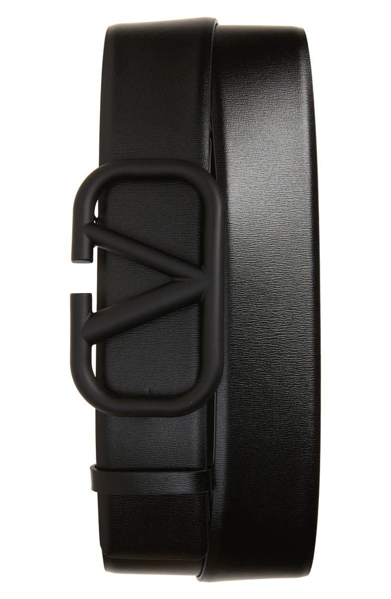 Valentino Garavani Tonal VLOGO Buckle Leather Belt, Main, color, 