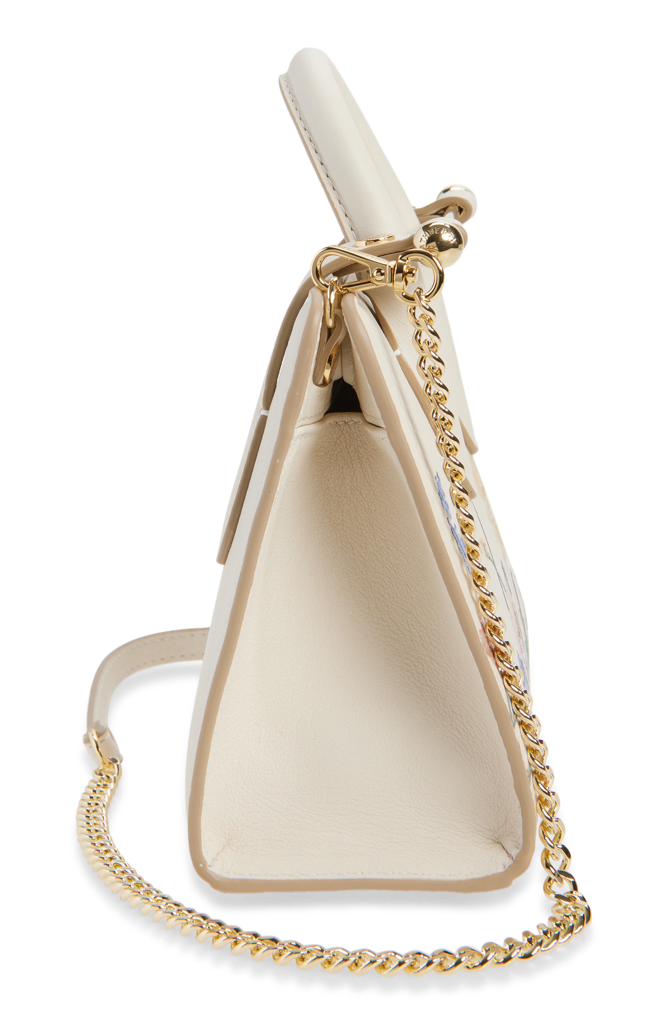 Strathberry Nano Floral Print Leather Tote, Alternate, color, White