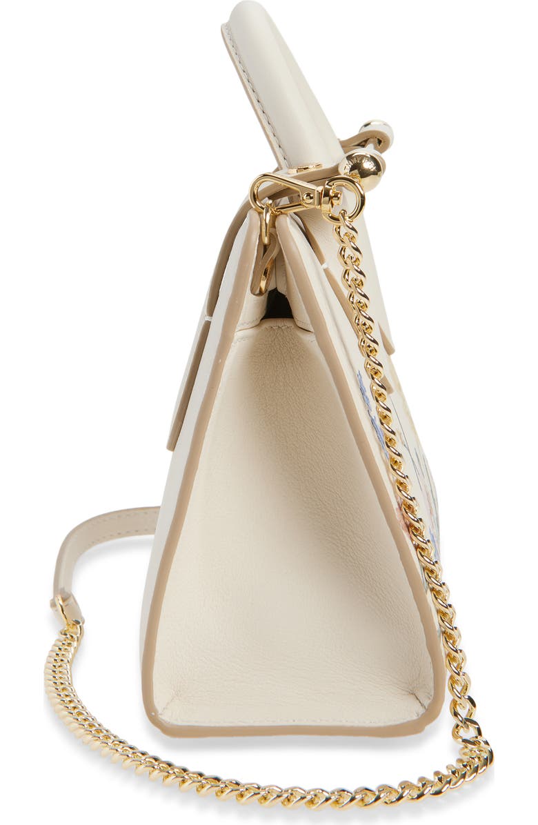 Strathberry Nano Floral Print Leather Tote, Alternate, color, White