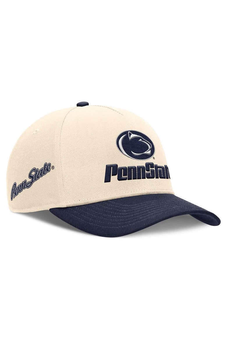 Men's Nike Natural/Navy Penn State Nittany Lions Academic Rise Dri-FIT Adjustable Hat, Main, color, Natural