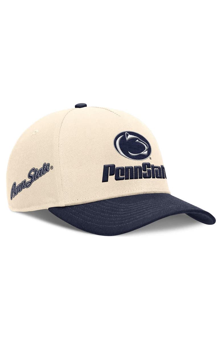 Nike Men's Nike Natural/Navy Penn State Nittany Lions Academic Rise Dri-FIT Adjustable Hat, Main, color, Natural