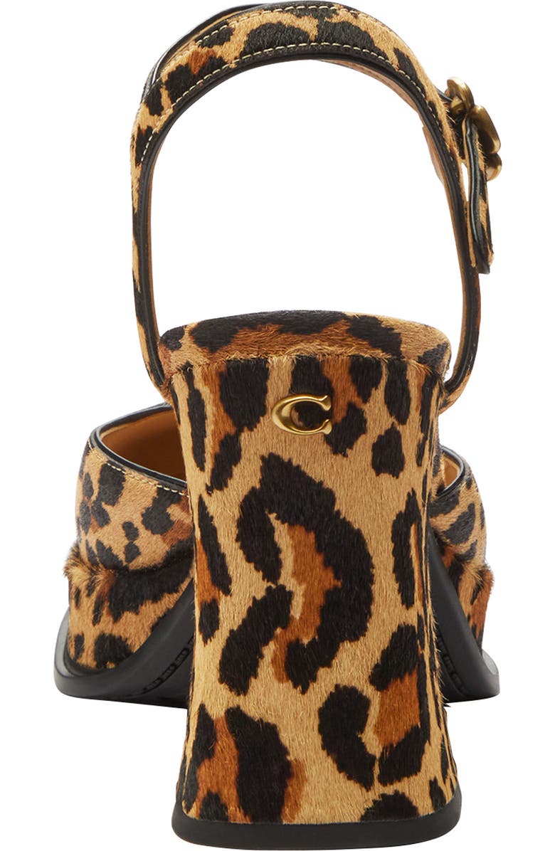 COACH Tea Rose Ankle Strap Genuine Calf Hair Platform Pump, Alternate, color, Natural Leopard