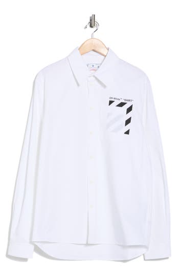 Off-white Diagonal Pocket Button-up Shirt In White